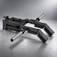 Accessoire de presse à jambes pour rack de musculation à charge libre avec double plaque de repose-pieds, bras de jammer en option, barre de traction et accessoires de gym