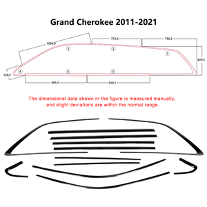 Accessori Auto Personalizzati all'Ingrosso, Modanatura Decorativa Cromata Nera per Porte e Finestrini per Jeep <span class=keywords><strong>Grand</strong></span> <span class=keywords><strong>Cherokee</strong></span> <span class=keywords><strong>WK2</strong></span> 2011-2021 - Product Image 5