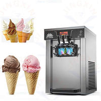 Machine à glaces artisanales à 3 saveurs, machine à glaces pour les entreprises, machine à glaces glacées
