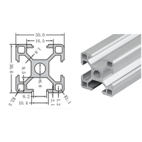 Rail en aluminium 30x30mm, rainure en T, extrusion 3030, norme européenne, rail anodisé, pour imprimante 3D DIY et machine CNC, noir