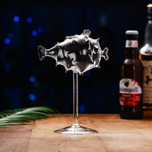 แก้วไวน์ทรงปลาปักเป้าสูง ดีไซน์สร้างสรรค์ พร้อมแก้วทรงปลาหนาม แก้วค็อกเทลทรงโมเลกุลรมควัน - Product Image 3