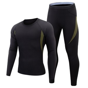 Men Thermal Underwear Set Long Sleeve Fleece Lined Warm <b>Base</b> <b>Layer</b> For Outdoor Fitness Tactical Wear - Product Image 5