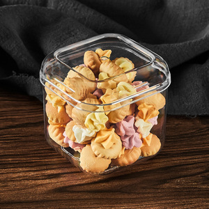 Boîte en plastique carrée transparente empilable avec couvercle, réutilisable, pour desserts, collations, matériel de rangement - Product Image 4