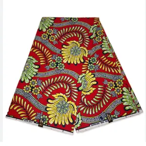 Африканская красная синяя Золотая разноцветная ткань из Анкары, африканская восковая печать, Голландская 100% хлопковая ткань с восковыми принтами