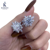 Горячая распродажа: Серьги-гвоздики Kangyu Au750 18K с высококачественными выращенными в лаборатории бриллиантами, цвет DEF, качество VVS/VS, сертифицировано IGI, с наполнением