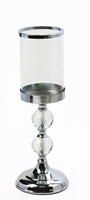 Supports de bougies modernes en fer électroplaqué et cristal, bougeoirs en verre transparent, vendus séparément ou en ensemble complet