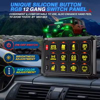 Panneau de commande tactile multifonction 10 boutons, contrôle par application, barre lumineuse, phare antibrouillard, ventilateur, 12 feux LED auxiliaires, tout-terrain, nouveau, DC 12-24V