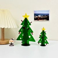 Support de présentation d'arbre de Noël miniature en acrylique 3D personnalisé, écologique, décoration de bureau pour la maison, cadeau festif
