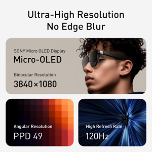 <span class=keywords><strong>Lunettes</strong></span> AR INAIR 2 PRO |   <span class=keywords><strong>Image</strong></span> et vidéo 2D vers <span class=keywords><strong>3D</strong></span> |   Commutateur Réalité/Virtualité |   Multi-écrans |   135" 120Hz Travail et divertissement - Product Image 5