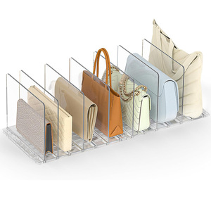 Présentoir de rangement en acrylique pour sacs à main, pour armoire, 6 bases et 8 séparateurs, organisateur gain de place - Product Image 3