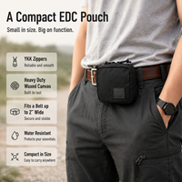 YOUK Custom EDC Belt Pouch Kantong Utilitas Kanvas Berlapis Lilin Tas Pinggang Outdoor dengan Ritsleting YKK Produsen OEM ODM