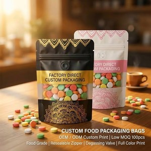 ถุงซิปล็อคแบบตั้งได้ พิมพ์ลายตามสั่ง เกรดอาหาร ปิดผนึกได้ ถุงบรรจุภัณฑ์ไมลาร์ MOQ ต่ำ โลโก้สั่งทำได้ - Product Image 6