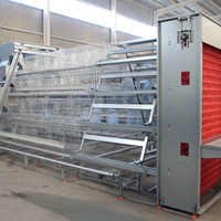 Cage à poules pondeuses galvanisée à 4 niveaux pour l'élevage de 120, 128 ou 160 poules pondeuses, pour la production d'œufs, à vendre