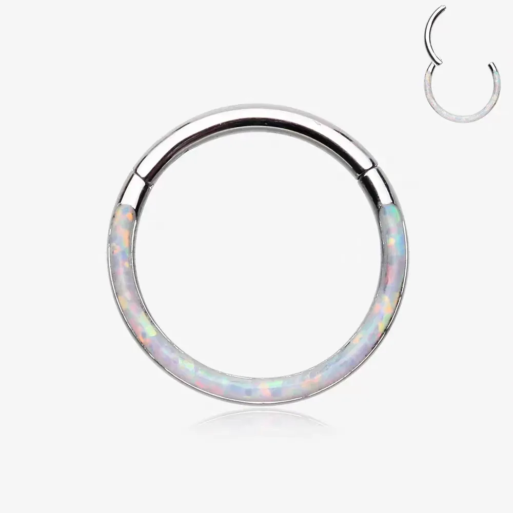 ASTM F136 titanio colori personalizzati G23 in titanio opale punta anello del naso orecchio cartilagine Tragus corpo e piercing gioielli