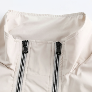 Veste Coupe-Vent Hip Hop Streetwear pour Homme, Surdimensionné en Toile Blanche, Survêtement avec Col Montant, Bloc de Couleur, Patchwork, Nouveau Design - Product Image 1