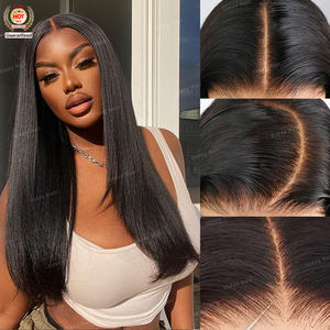 Pelucas de Cabello Humano Pre-decoloradas, Pre-cortadas, Lisas, Listas para Usar, con Nudos Pequeños, Sin Pegamento, Mejor Valoradas, para Mujeres Negras - Product Image 1