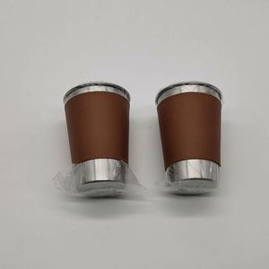 Stainless Steel Beer <b>Mug</b> 16oz Leather Sleeve Rolled Edge Bar Cup - Product Image 3