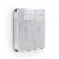 Tuya Smart Life APP UK Eu standar Wifi 2 Gang Brushed Silver Smart Touch Switch cerdas