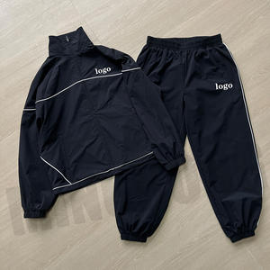 Ensemble de vestes coupe-vent zippées en nylon personnalisées Survêtements légers et imperméables avec cordon de serrage - Product Image 5