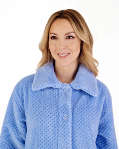 Accappatoio da donna in pile waffle di lusso, casual, 52 pollici, con bottoni, tinta unita, morbido e caldo, invernale, per adulti, ODM - Product Image 2
