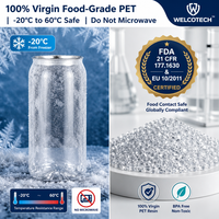 Bouteille de boisson en plastique transparente PET 330ml 500ml avec logo personnalisé, ouverture facile, couvercle en aluminium à languette pour boissons froides