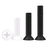 Vis métriques de haute qualité M3-M8 à embout nylon, vis de machine à tête fraisée cruciforme, vis à tête plate en plastique