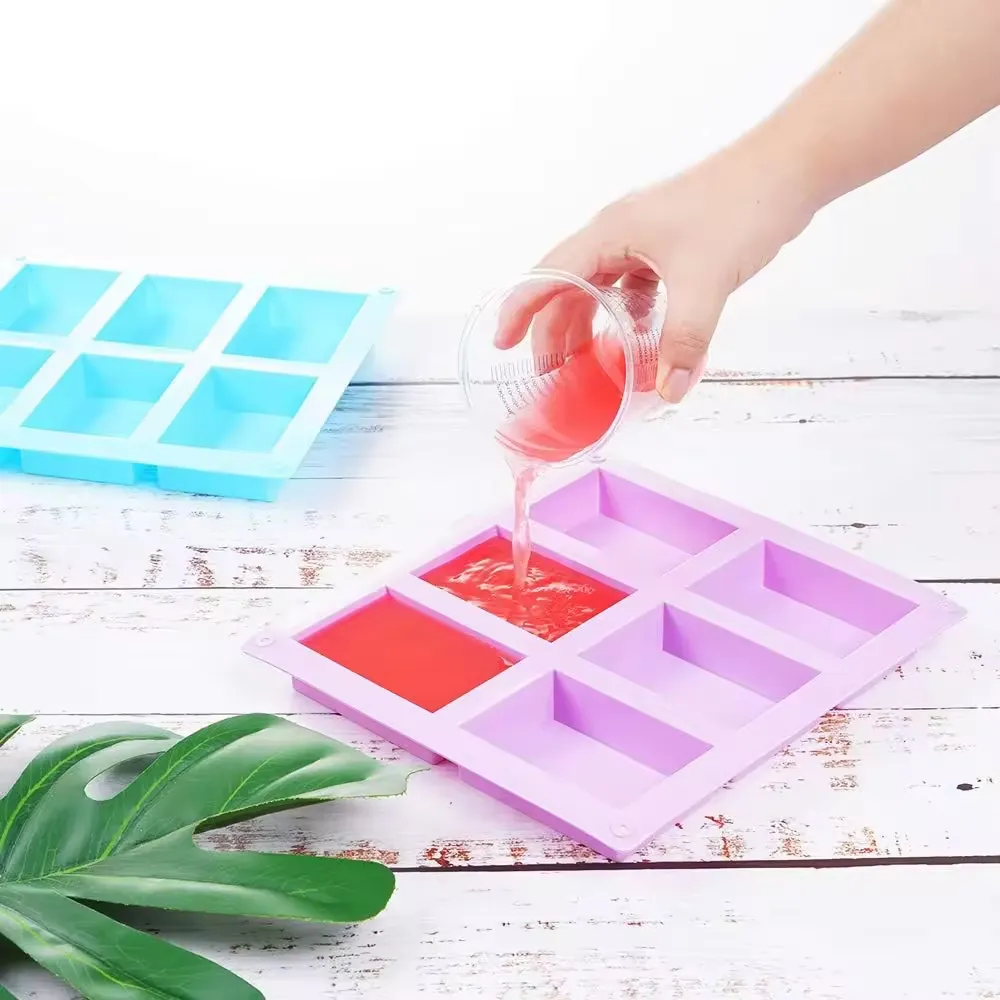 Food Grade Homemade Cuboid Molds DIY Baking Silicone Mold Soap Cake Dessert Self-made Soap Molds Used with Home Kitchens
