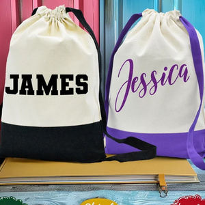 OEMコットンドローストリングバッグキャンバスドローストリングバックパックバッグラージサイズドローストリングシンチバッグバックパックロゴ付き - Product Image 2