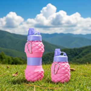 Botella de Agua Plegable de Silicona de Colores para Niños, Libre de BPA, Reutilizable, para Beber Directamente, para Viajes, Campamentos, Senderismo y Excursiones - Product Image 1