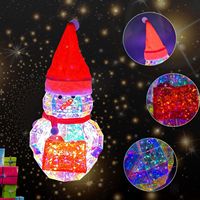 Décoration de bonhomme de neige lumineuse à LED, géométrique 3D irisée, alimentée par USB, lumières de Noël écologiques, éclairage de table de Noël