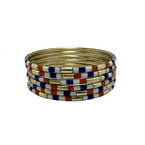 Bracelets en laiton plaqué or faits à la main avec résine de couleur violette, style vintage, bijoux pour les occasions de mariage et les cadeaux - Product Image 4