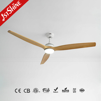 Ventilateur de plafond 1stshine 60 pouces, moteur DC en cuivre pur, ventilateur de plafond moderne en bois massif avec télécommande