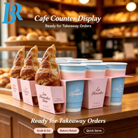 Boîte d'emballage en papier personnalisée pour croissants, porte-gobelets à café jetables, pour café, petit-déjeuner, pack combo