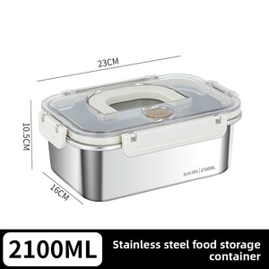 304ステンレス製食品保存容器 蓋付き 気密漏れ防止 積み重ね可能 ミールプレップ ランチボックス オーブン 冷凍庫対応 - Product Image 6