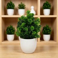 Mini Bonsaï Artificiel en Plastique Conique Réaliste Personnalisé, Fleurs de Pin, Plantes Vertes en Pot de Haute Qualité pour Décoration d'Événements et d'Espaces