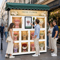 Distributeur Automatique Commercial de Fleurs Réfrigéré à 10 Portes, Écran Tactile Extérieur, Casier Floral, Autocollants Personnalisables, Basé sur le Cloud
