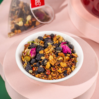 Livraison Directe Usine Anhui Mélange de Baies de Goji Noires, Mûres, Roses et Poria 195g Thé en Boîte Petite Format Emballage Individuel 12 Mois