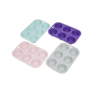 Baking Cake Tools 6 Cavity Small Cup Shaped Non-Stick Easy Release Eco-Friendly Food Grade Silicone Cake Mold Moule A Gateau