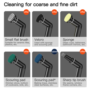 Spazzola Elettrica Multifunzione a 4 Teste per Pulizia Profonda <span class=keywords><strong>di</strong></span> Bagno e <span class=keywords><strong>Casa</strong></span>, Senza Fili, Tutto in Uno - Product Image 6