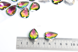 Commercio all'ingrosso DIY vetro trasparente strass 18*25 punto bianco <span class=keywords><strong>scarpe</strong></span> con retro, abbigliamento, valigie, fiore a punta colla inferiore - Product Image 2