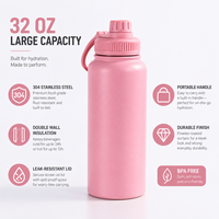 Gobelet isotherme en acier inoxydable thermolaqué 24oz/32oz, vente en gros, personnalisable, avec paille, pour le sport