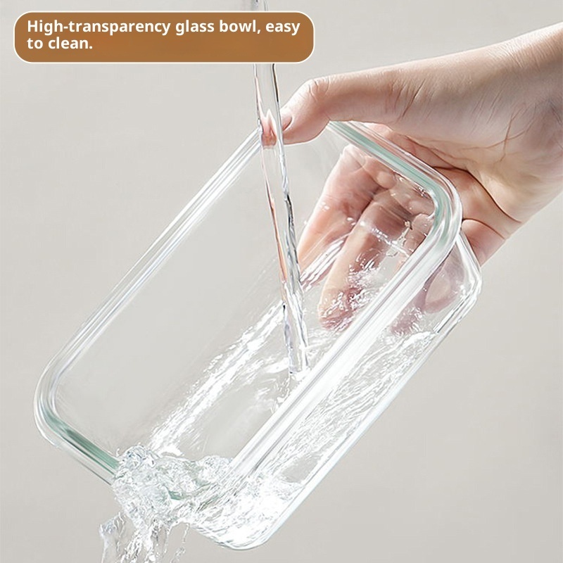Borosilicate Glass Food Container Lunch Box PP Lid Office School Heat Resistant Microwavable Freezer Safe BPA Free Leakproof view 3
