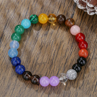 Bracelet en pierres précieuses naturelles à bas prix d'usine, bracelet en cristal d'obsidienne pour couple, bracelet porte-bonheur élastique, bijoux faits à la main