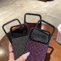 Étui Noir Nuit Élégant Scintillant pour iPhone 17, Coque PC Ornée de Strass Vibrants, Housse Antichoc Ornée de Pierres pour Usage Quotidien