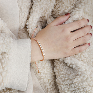 Bracelet d'amitié personnalisé en acier inoxydable plaqué or avec chaîne à maillons, motif 'Not Sisters Blood Sisters Heart', décontracté/sportif - Product Image 5