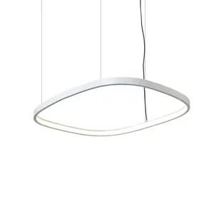 Aluminium Gebogen Ringvormige Lineaire Hanglamp Vierkant Plafond Hangende Hanglampen Voor Kantoor Woonkamer Super Markt