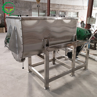 Mélangeur horizontal en acier inoxydable 220 V pour poudres sèches, aliments, engrais, assaisonnements et granulés