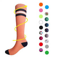 Chaussettes de compression personnalisées pour femmes, imprimées, 8-15 mmHg, respirantes, antibactériennes, écologiques, hauteur genou, pour le sport