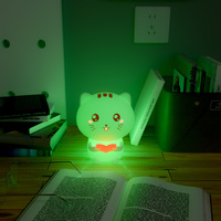 Lampe de nuit en silicone en forme de chat, LED rechargeable par USB, mignonne, pour enfants, bébés, chambre d'enfant, lampe de chevet, lumière de sommeil pour enfants