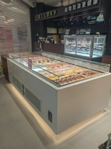 Brevit đặc biệt lạnh kính hiển thị mát siêu thị bánh Trung đảo Tủ dẫn ánh sáng bánh Showcase Máy làm lạnh - Product Image 6